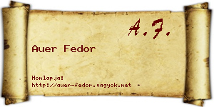 Auer Fedor névjegykártya